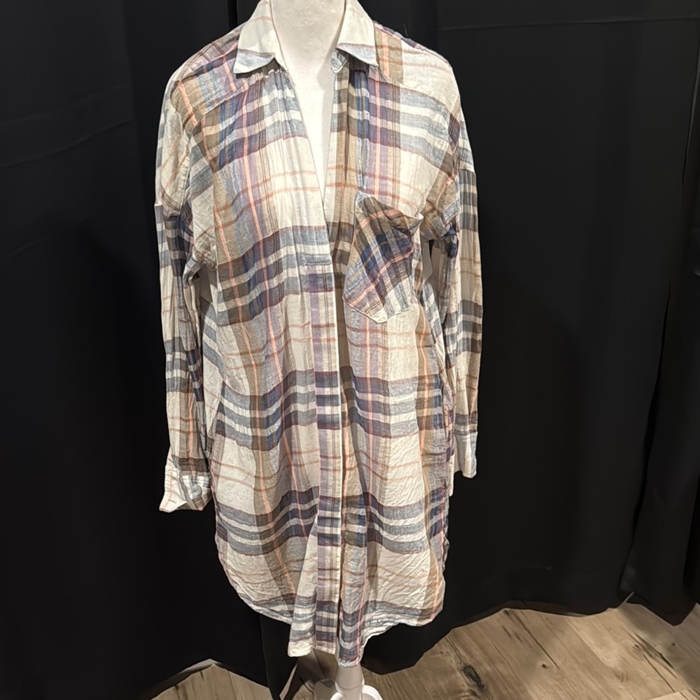 Free People Plaid High Low Dress - Multicolor